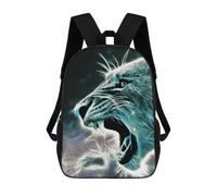 sinyumoney Lion Fractal 3D Printed School Backpack Casual Children's Backpacks 3D Printed School Bag for Boys Elementary And Middle 17inch