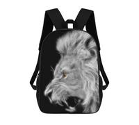 sinyumoney Lion Fractal Black White Backpack School Travel College Rucksack Backpacks for Men, Women & Teenage Boys 17inch