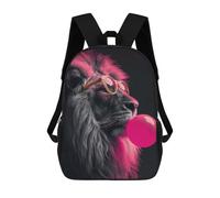 sinyumoney Lion Funny Animals Backpack School Bag Backpack For Girls Boys Backpacks Large Capacity Kids Backpack Lightweight School Bags For Kids Students 17inch