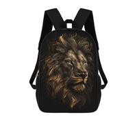 sinyumoney Lion Gold Black Backpack School Bag Work Laptop Backpack Rucksack Bag for Teenage Girls Boys Women Men 17inch