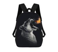 sinyumoney Lion Head Wit Fire Backpack School Bag Lightweight Airport College Students Back Pack for Teenage Girls Boys Women Men 17inch