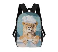 sinyumoney Lion in A Bath Backpack School Secondary Causal Travel High School Bags for Campus Outdoor Travel Sports 17inch