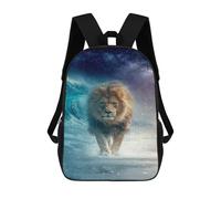 sinyumoney Lion in Space Wave Children's Backpacks School Backpack 3D Printed for Kids Travel Rucksacks Book Bags Kids 17inch School Bag