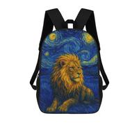 sinyumoney Lion in Starry Night Style School Backpack School Secondary High School College Backpack Travel for Men/Women 17inch
