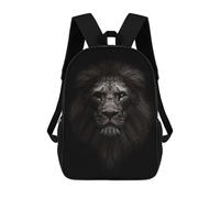 sinyumoney Lion King Face 3D Printed Children's 17 Inch Backpacks 3D Printed Casual School Bag for Boys Elementary And Middle