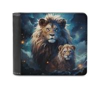 sinyumoney Lion Majesty Digital Art 3D Print Wallet Coin Pocket ID RFID Blocking Stylish Banknote Compartments Stylish Durable Leather Wallet 11.7cm*9.5cm