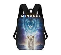 sinyumoney Lion Mindset Power Within Kids Backpack, Kids School Bag 3D Printed School Backpacks for Boys And Teenager School Students 17inch