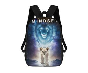 sinyumoney Lion Mindset Power Within Kids Backpack, Kids School Bag 3D Printed School Backpacks for Boys And Teenager School Students 17inch