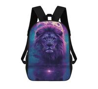 sinyumoney Lion Moon Reflection Art Print School Backpack 3D Printed Children's 17inch Backpacks Bag Bookbag for Kids Boy Girl Book Bags Kids School Bag Travel Rucksacks