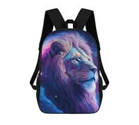 sinyumoney Lion Neon 3D Printed Children's School Backpack for Kids High Capacity Travel Rucksacks Book Bags Kids School Bag Back Pack 17inch
