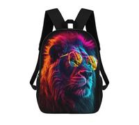 sinyumoney Lion Neon Sunglasses Backpack School Bag Water Resistant Computer Rucksack for Teenage Girls Boys Women Men 17inch