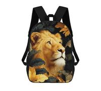 sinyumoney Lion Portrait Surrounded by Foliage Backpack School Rucksack Casual Daypacks School Work Travel Bag for Girl, Teen Girls 17inch