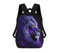 sinyumoney Lion Purple School Backpack 3D Printed School Bags Boys Girls Laptop Backpack for Kids/Students/Adults 17inch