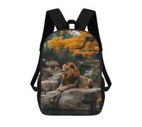 sinyumoney Lion Resting on Rock by Water Backpack School Bag Large Lightweight Casual Backpack for Campus Outdoor Travel Sports 17inch