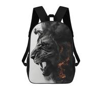 sinyumoney Lion Roar Fire Art Print School Backpack High Secondary School Bags Casual Backpack for Girl, Teen Girls 17inch