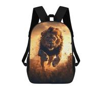 sinyumoney Lion Running at Sunset Rucksacks 3D Printed Children Backpacks Fashion Casual Daypack Cute Travel Bags Outdoor Casual Daypack for Boy And Girl 17inch