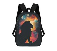 sinyumoney Lion Silhouette Galaxy School Backpack Secondary Causal Travel High School Bags for Teenage Girls Boys Women Men 17inch