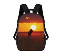 sinyumoney Lion Silhouette Sunset Backpack School Business Laptop Rucksack Bag Unisex Casual Daypack for Teenage Girls Boys Women Men 17inch