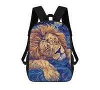 sinyumoney Lion Sleeping in Starry Night Style Backpack Kids School Bag Boys Cartoon 3D Print Students Schoolbag Laptop Daypack for Boys Girls 17inch