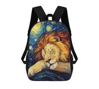 sinyumoney Lion Sleeping Under Starry Night Backpack School Backpack Kids School Bag Large Capacity Kids Backpack for School Rucksack 3D Book Bag Gifts for Kids 17inch