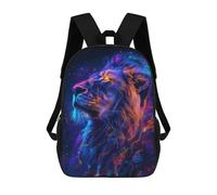 sinyumoney Lion Space Animal Children's Backpacks School 3D Printed Bag Bookbag for Kids Travel Rucksacks Boy Girl Book Bags Kids School Bag 17inch