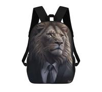 sinyumoney Lion Suit Animal Rucksack Fashion Stationery Backpack Waterproof Casual Daypacks for Men/Women 17inch
