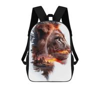sinyumoney Lion Sunset Double Exposure Backpack School Bag Large Water Resistant Laptop Backpack for Teenage Girls Boys Women Men 17inch