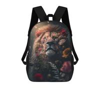 sinyumoney Lion Surrounded by Flowers Backpack School Bag Travel College Rucksack Backpacks for Camping Outdoor Adventures And Daily Travel 17inch
