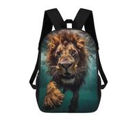 sinyumoney Lion Swimming Underwater Backpack for School 3D Printed Boys Girls School BagChildren Bookbag Travel Rucksack 17inch