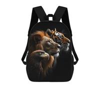 sinyumoney Lion Tiger Eagle, Wild Life Portrait Rucksack Lightweight Casual Daypack School Backpacks- Perfect for Travel, Work And Daily Use 17inch