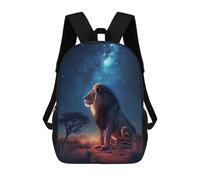 sinyumoney Lion Under The Milky Way Backpack, Children's Backpack, Student School Bag Bookbag Rucksack, 3D Printed School Bag for Boys Girls 17inch