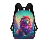 sinyumoney Lion Vector 3d in The Wild School Backpack Secondary Causal Travel High School Bags for Teenage Girls Boys Women Men 17inch