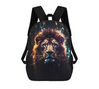 sinyumoney Lion Water Neon Cosmic Art Kids Backpack, Backpack School Bag, Backpacks Kids School 3D Printed School Bags for Elementary And Middle School Students Teens Birthday Gift 17inch