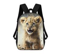 sinyumoney Lion Watercolor Drawing School Backpack Schoolbags For Girls Boys Backpack With Pocket Fashion School Bag Kids Backpack 17inch