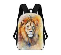 sinyumoney Lion Watercolor Portrait Backpack School Bag Travel College Rucksack Backpacks for Camping Outdoor Adventures And Daily Travel 17inch