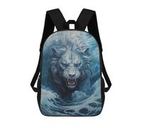 sinyumoney Lion Waves Japanese Backpack School Bag Water Resistant Travel Backpack Computer Bag for Girls Boys Teenage 17inch