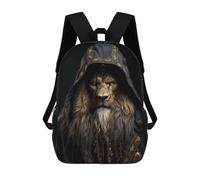 sinyumoney Lion Wearing A Hood Backpack School Daypacks Business Backpack Water Resistant Bookbag for Teenage Girls Boys Women Men 17inch