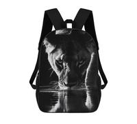 sinyumoney Lioness Drinking Water - Black And White Backpack School Bag Business Laptop Rucksack Bag Unisex Casual Daypack for School/Work/Travel 17inch