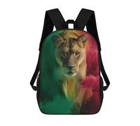 sinyumoney Lioness Power Portrait Backpack Kids School Bag Boys Cartoon 3D Print Students Schoolbag Laptop Daypack for Boys Girls 17inch