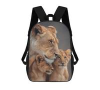 sinyumoney Lioness with Cubs Portrait School Bags Rucksack Casual Daypacks School Work Travel Bag for Teenage Girls Boys Women Men 17inch