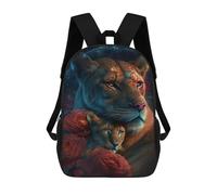 sinyumoney Lionesses in Cosmic Harmony 3D Printed Children's School Backpack for Kids High Capacity Travel Rucksacks Book Bags Kids School Bag Back Pack 17inch