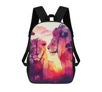 sinyumoney Lions in Love The King School Backpack Work Laptop Backpack Rucksack Bag for Teenage Girls Boys Women Men 17inch