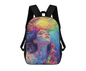 sinyumoney Liquid Dreams 3D Printed Children's School Backpack for Kids High Capacity Travel Rucksacks 17 Inch Book Bags Kids