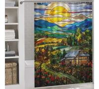 sinyumoney Little Gardens by The Road 100% Polyester Fabric Washable Bath Curtains for Shower for Toile Bathroom Dorm 64.17x70.87Inch（163x180cm）