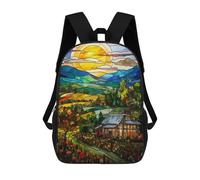 sinyumoney Little Gardens by The Road Backpacks Kids School Backpack School Bag 3D Printed School Bag for Boys Elementary And Middle School Students 17inch