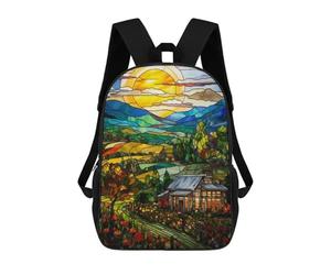 sinyumoney Little Gardens by The Road Backpacks Kids School Backpack School Bag 3D Printed School Bag for Boys Elementary And Middle School Students 17inch