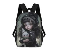 sinyumoney Little Witch Backpack School Bag Secondary Causal Travel High School Bags for School/Work/Travel 17inch