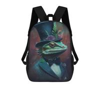 sinyumoney Lizard 3D Printed Children's School Backpack for Kids High Capacity Travel Rucksacks Book Bags Kids School Bag Back Pack 17inch