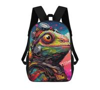 sinyumoney Lizard Artwork 17inch School Bag 3D Printed Children's School Backpack Casual Fashion Travel Backpacks for Kids School Students