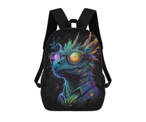 sinyumoney Lizard Glasses Art Print Backpack School Bag Computer Rucksack for School/Work/Travel for Camping Outdoor Adventures And Daily Travel 17inch